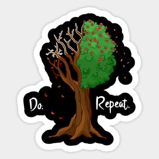 A year in a tree - seasons: summer, winter, spring, fall Sticker